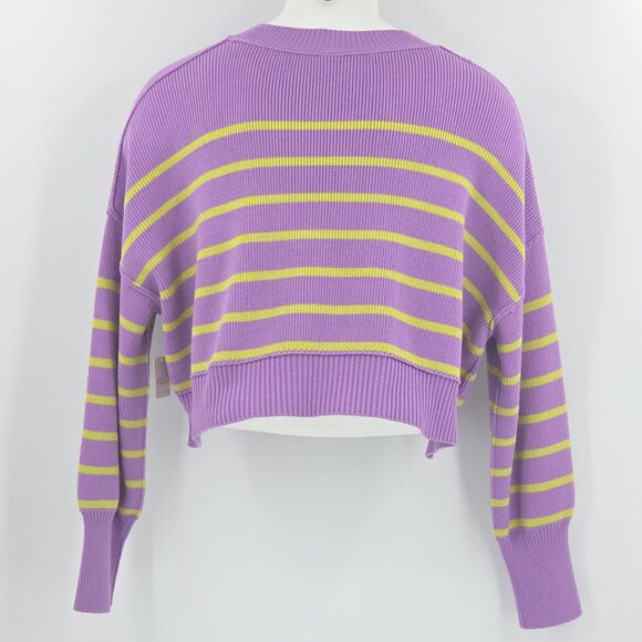 Free People Easy Street Sweater Womens Size Large Stripes Slouchy Fall Winter - Picture 3 of 8